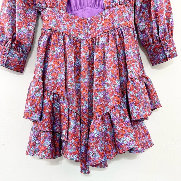 For Love & Lemons Shiloh Mini Dress in Blossom - Picture 9 of 16